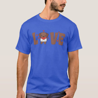 Labrador voor Valentijnsdag Mooie Dieren Met meisj T-shirt