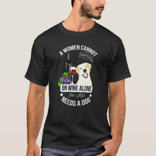 Labrador Vrouwen Hondeneigenaar Rode Wijn Drinker T-shirt