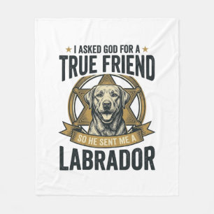 Labrador Ware Vriend Vintage Hondenliefhebber Desi Fleece Deken