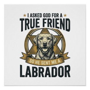 Labrador Ware Vriend Vintage Hondenliefhebber Desi Perfect Poster