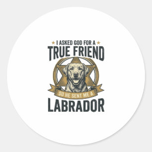 Labrador Ware Vriend Vintage Hondenliefhebber Desi Ronde Sticker