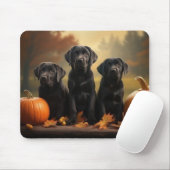 Labrador Welpen Herfst Genot Pompoen Muismat (Met muis)