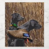 Labrador Wine Bottle Label, Duck Hunting Wijn Etiket (Enkel label)