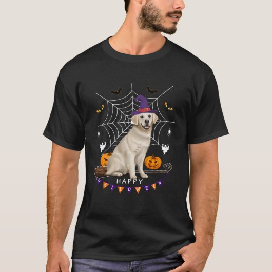 Labrador Witch Pumpkin Halloween Kids Mens Womens  T-shirt (Voorkant)