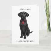  Labrador With Love Heart Adore You Personalized Kaart (Voorkant)