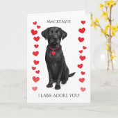 Labrador With Love Heart Adore You Personalized Kaart (Gele Bloem)