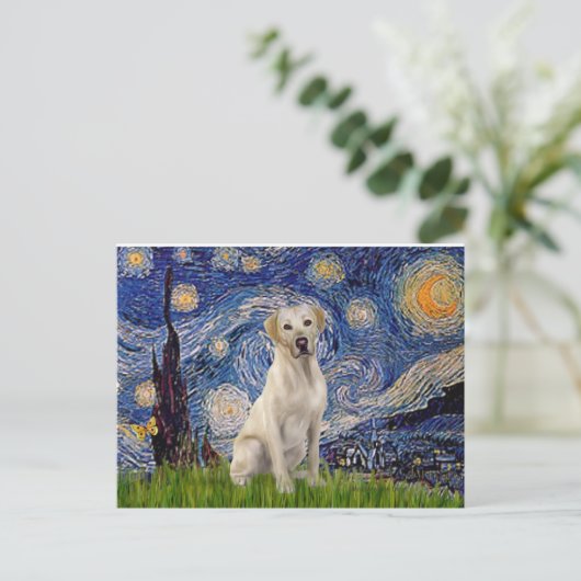 Labrador (Y7) - Sterrennacht Briefkaart (Staand voorkant)