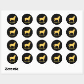 Labrador Yellow Standing Lab Silhouet & Tekst Ronde Sticker (Vel)