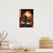 Labrador (zwart) - koningin poster (Keuken)