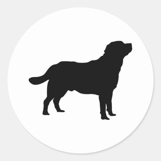 Labrador Zwart Staand Lab Silhouet Ronde Sticker (Voorkant)