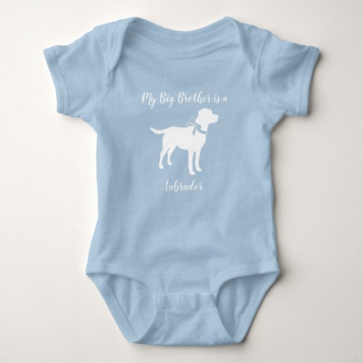 Labradorhond Baby Shower Blauwe Jongen Lab Romper (Voorkant)