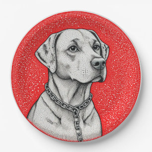 Labradorhond Binnen decoratieve cirkel Papieren Bordje