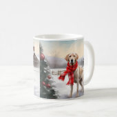 Labradorhond in Sneeuw Kerstmis Koffiemok (Voorkant rechts)