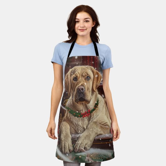 Labradorhond Kerst Festiviteit Schort (Gedragen)