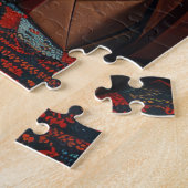 Labradorhond met kerstcadeaus open haard legpuzzel (Zijkant)