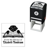 Labradorhond Pootjes op Open Boek  Bibliotheek Boe Zelfinktende Stempel (In situ)