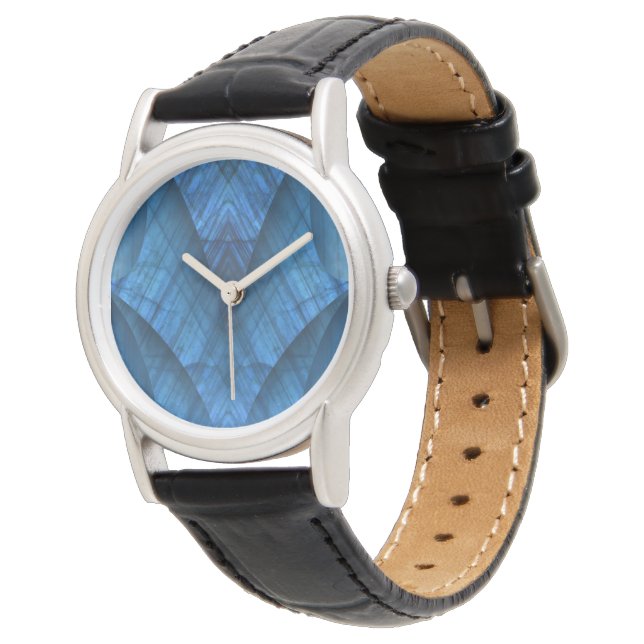 Labradoriet Edelstenen Blauwe Elegante Horloge (Gekanteld)