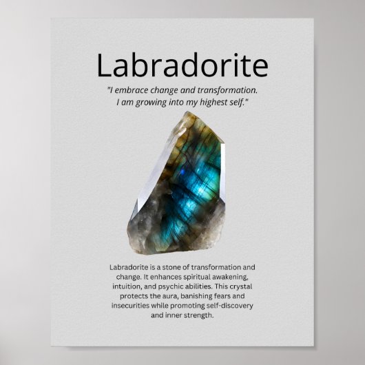 Labradorite kristal betekent poster (Voorkant)