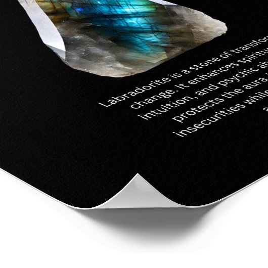 Labradorite kristal steen betekent poster (Hoek)