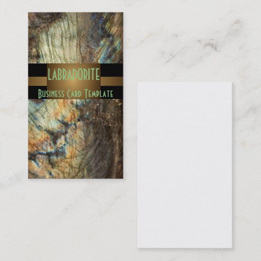 Labradorite Minerals Gemstone Visitekaartje (Voorkant / Achterkant)