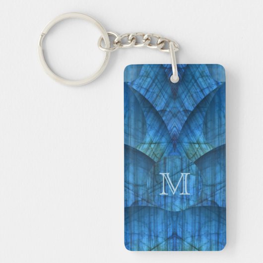 Labradorite Pareltjes Monogram Sleutelhanger (Voorkant)