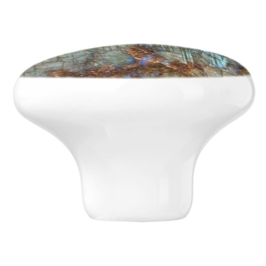 Labradorite printlade met kristalbak - Handle Keramische Knop (Zijkant)