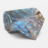 Labradorite Rock Photo in Blue, Blauwgroen en Brow Stropdas (Opgerold)