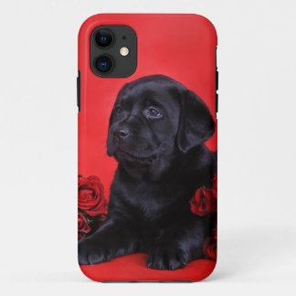 Labradorpuppy's en rozen iPhone 11 hoesje