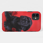 Labradorpuppy's en rozen Case-Mate iPhone case (Achterkant (horizontaal))