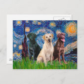 Labradors (3) - Sterrennacht Briefkaart (Voorkant / Achterkant)
