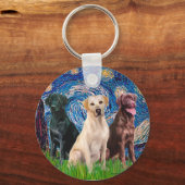 Labradors (3) - Sterrennacht Sleutelhanger (Voorkant)