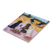 Labradors Autumn Fun Painting Tegeltje (Zijkant)