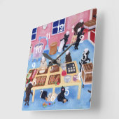 Labradors Bakery Painting Wall Clock Vierkante Klok (Hoek)