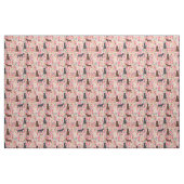 Labradors  bloemenroze stof (Fat Quarter)