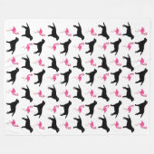Labradors en Flamingos Blanket - Groot Fleece Deken (Voorkant (Horizontaal))