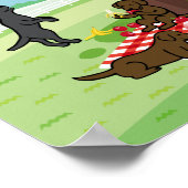 Labradors en Happy Cherry Blossom Poster (Hoek)