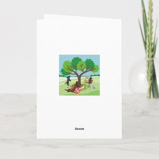 Labradors en Happy Tree Card Kaart (Achterkant)