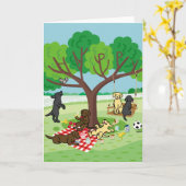 Labradors en Happy Tree Card Kaart (Gele Bloem)