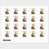 Labradors en Kerst Ornamenten Cartoon Ronde Sticker (Vel)