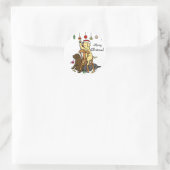 Labradors en Kerst Ornamenten Cartoon Ronde Sticker (Tas)