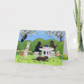 Labradors en paaseieren feestdagen kaart (Voorkant)