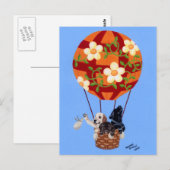 Labradors en Warm-luchtballonverf Briefkaart (Voorkant / Achterkant)