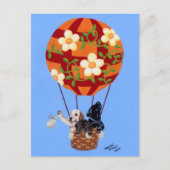 Labradors en Warm-luchtballonverf Briefkaart (Voorkant)