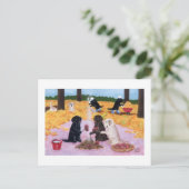 Labradors Herfstplezier Briefkaart (Staand voorkant)