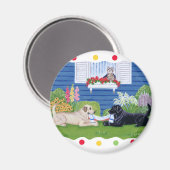 Labradors in de tuin magneet (Voorkant / Achterkant)