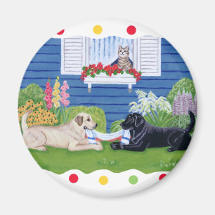 Labradors in de tuin magneet
