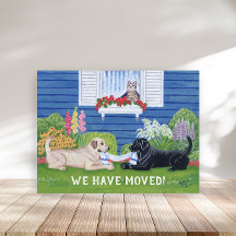 Labradors in de tuin Nieuw adres