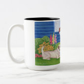 Labradors in de tuin tweekleurige koffiemok (Links)