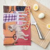 Labradors in het naaiwerk in de naairuimte van mam theedoek (Quarter Fold)