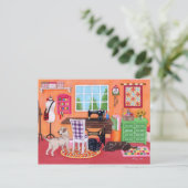 Labradors in Mam's Sewing Room Briefkaart (Staand voorkant)